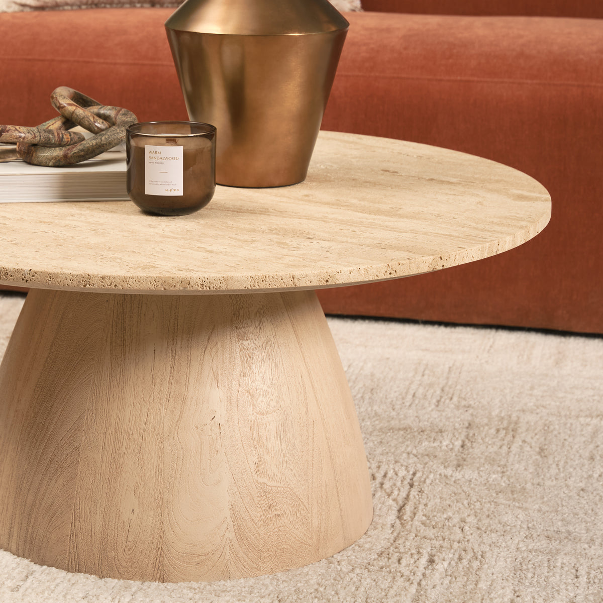 Allyson 36" Light Wood Base w/ Travertine Top Coffee Table-thumbmail-6