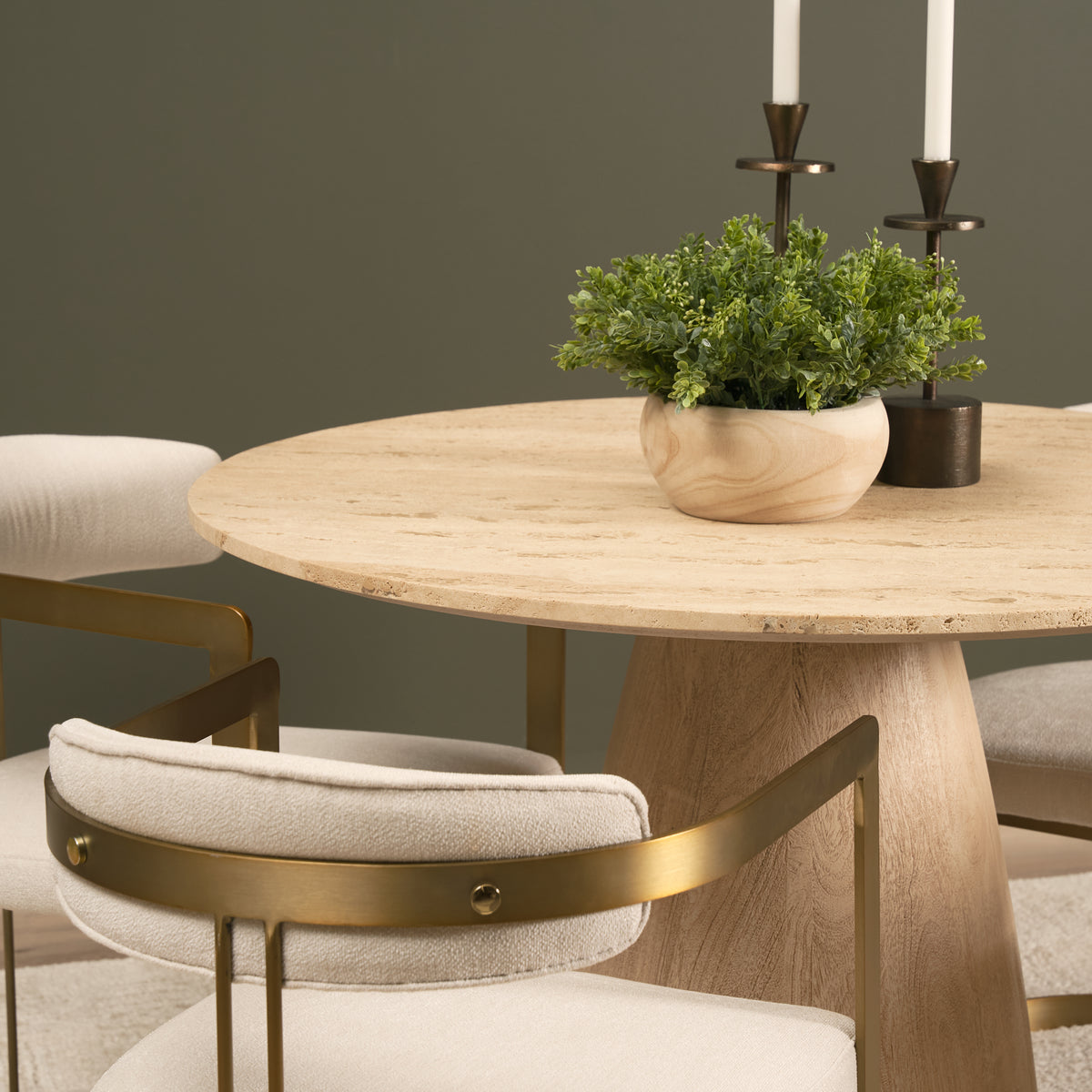 Allyson 42" Round Pedestal Dining Table | Light Brown Wood | Seats 4-thumbmail-8