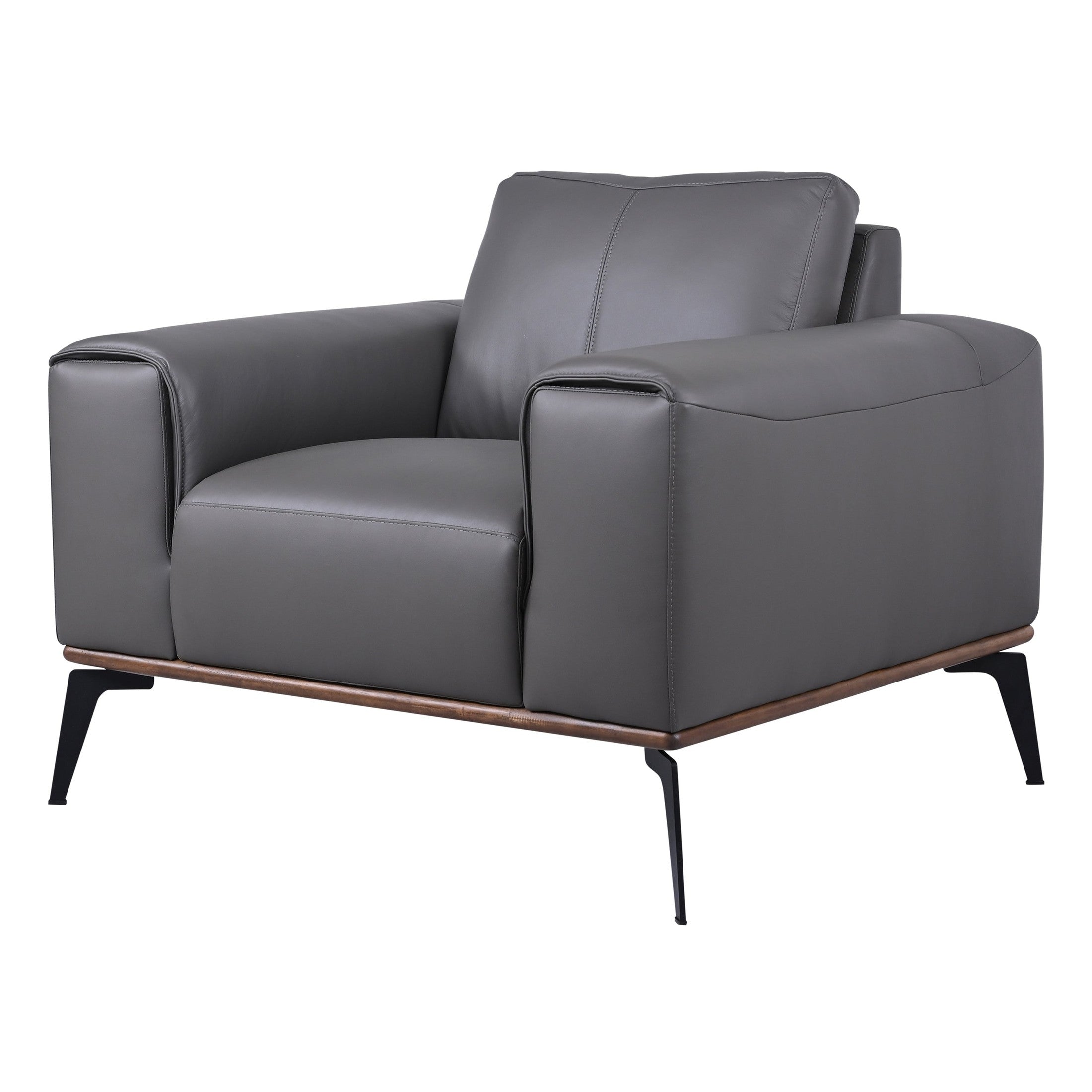Kreska Genuine Leather Accent Chair