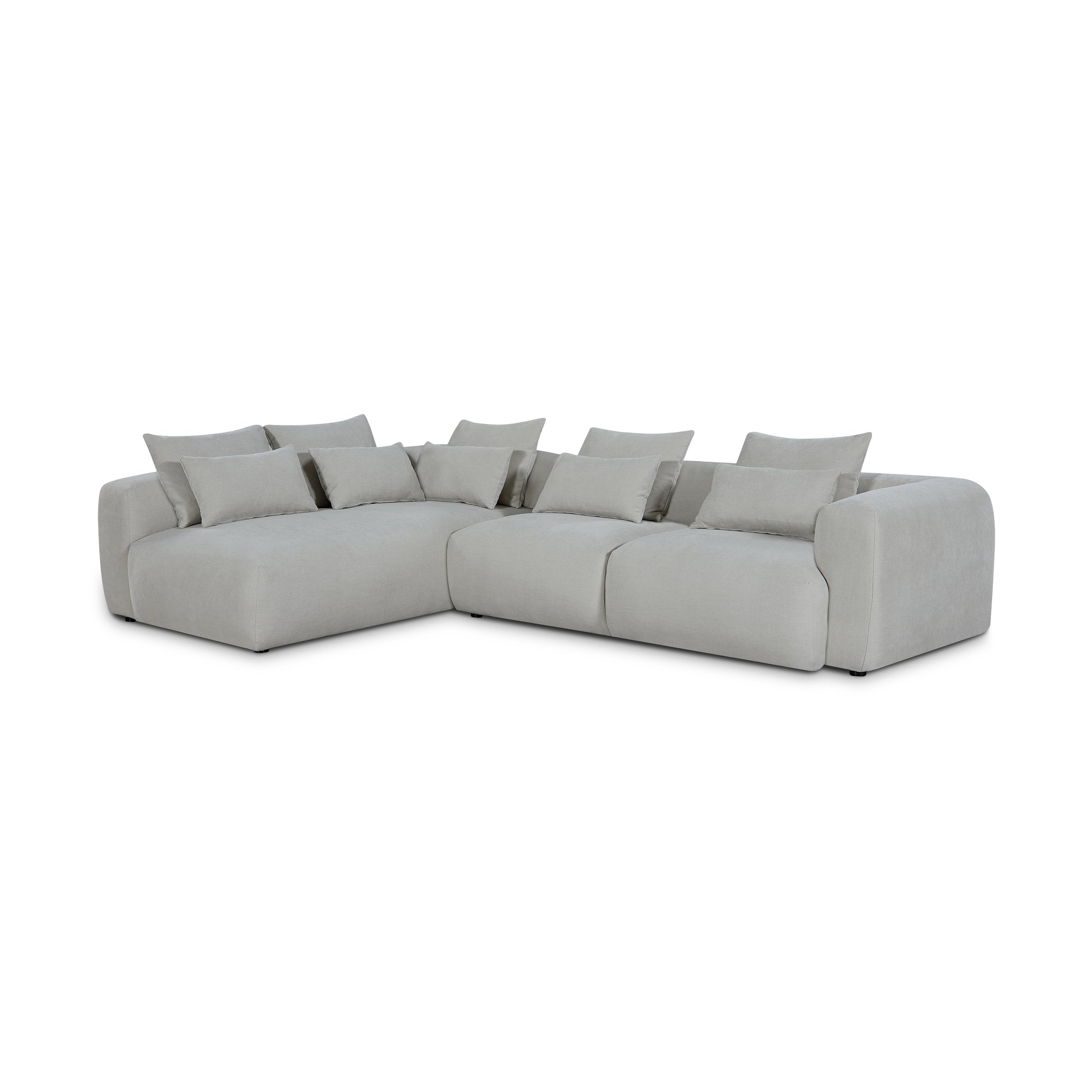 Nella Modern Sectional Sofa with Left Chaise - Pearl