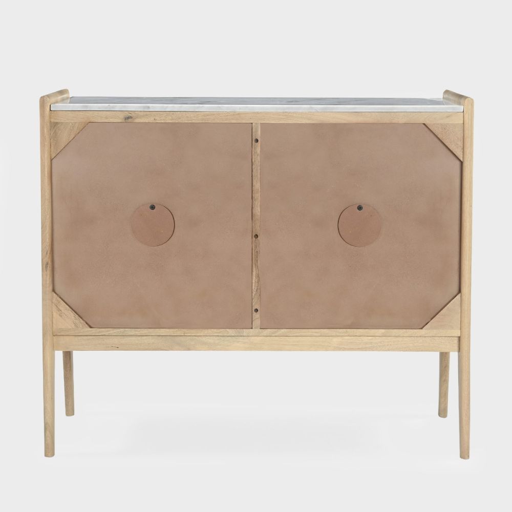 Arc 2 Door Cabinet, Natural with Marble Top-thumbmail-4