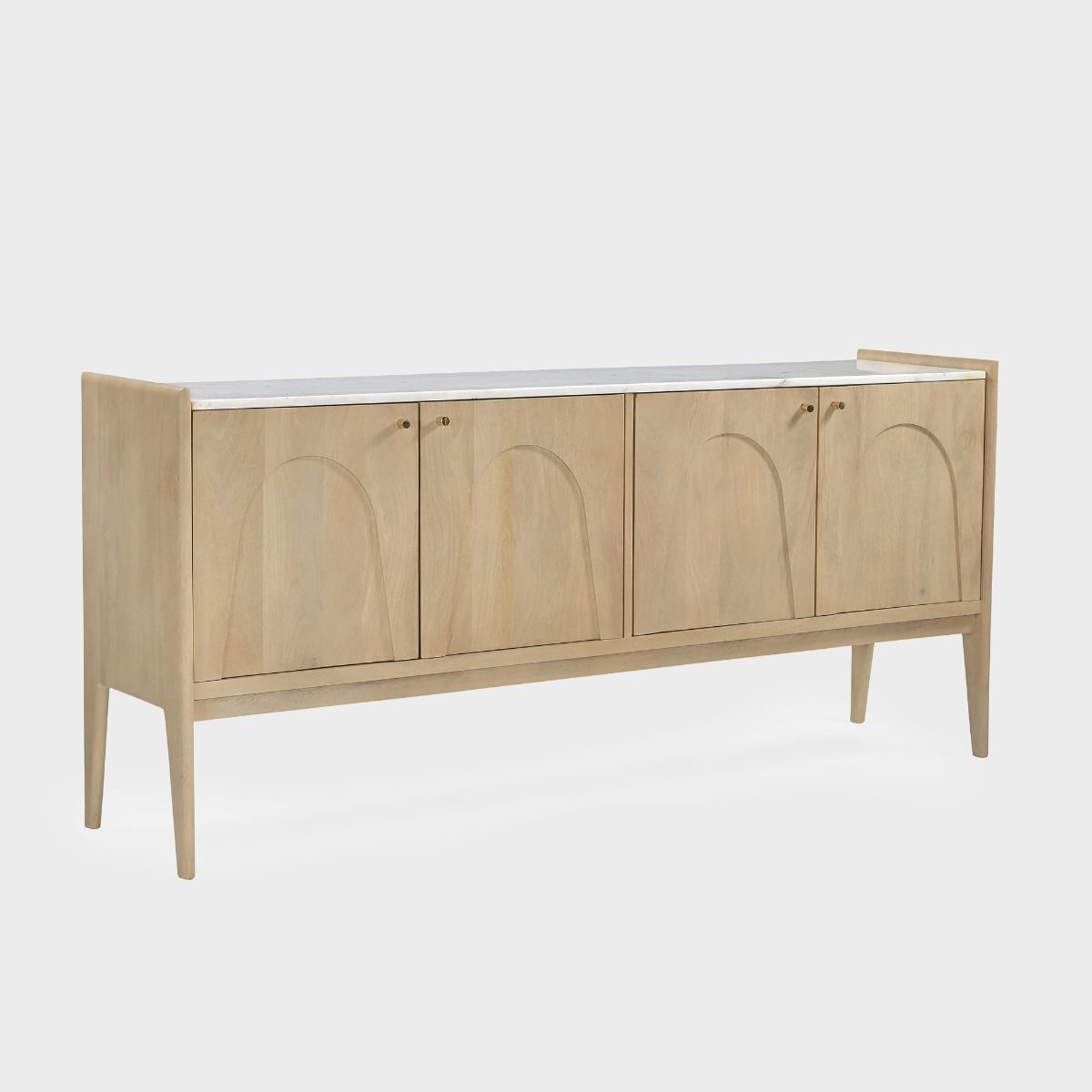 Arc 4 Door Sideboard, Natural with Marble Top-thumbmail-1