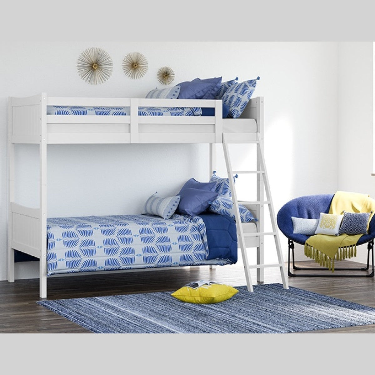 ARATA TWIN BUNK BED - WHITE-thumbmail-2