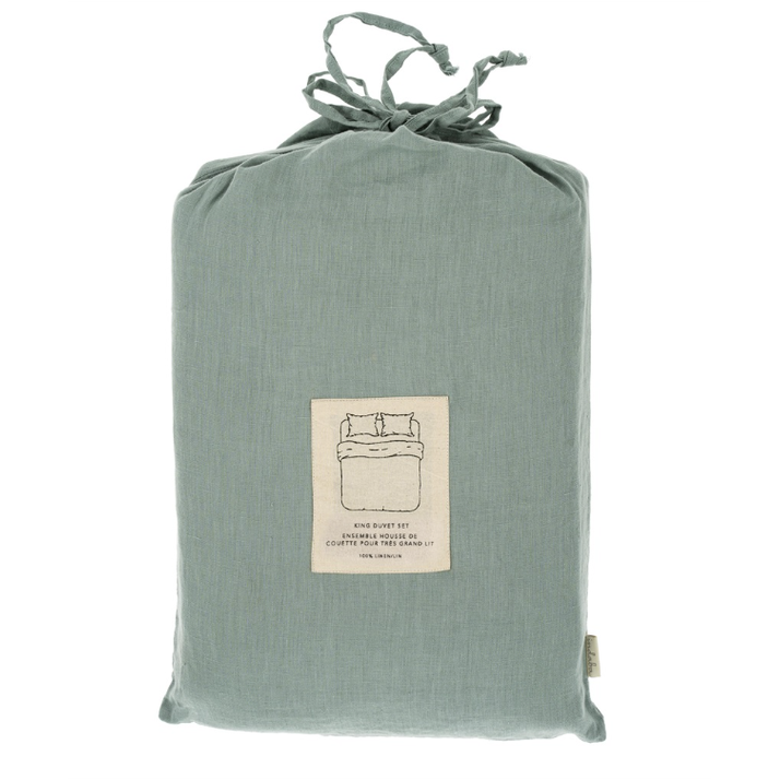 Reverie Linen Queen Duvet Set - Mist