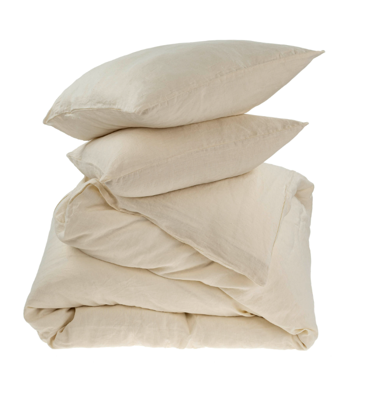 Reverie Linen Queen Duvet Set - Ivory