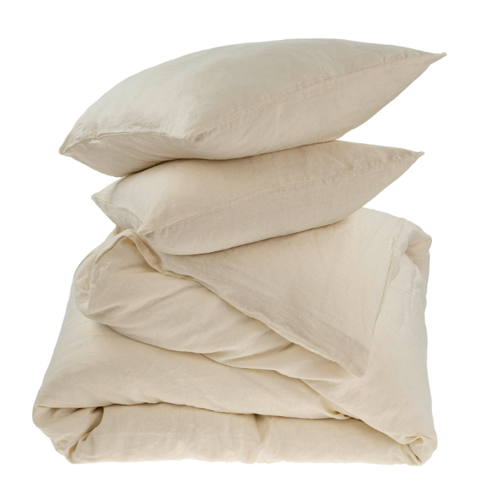 Reverie Linen Queen Duvet Set - Ivory