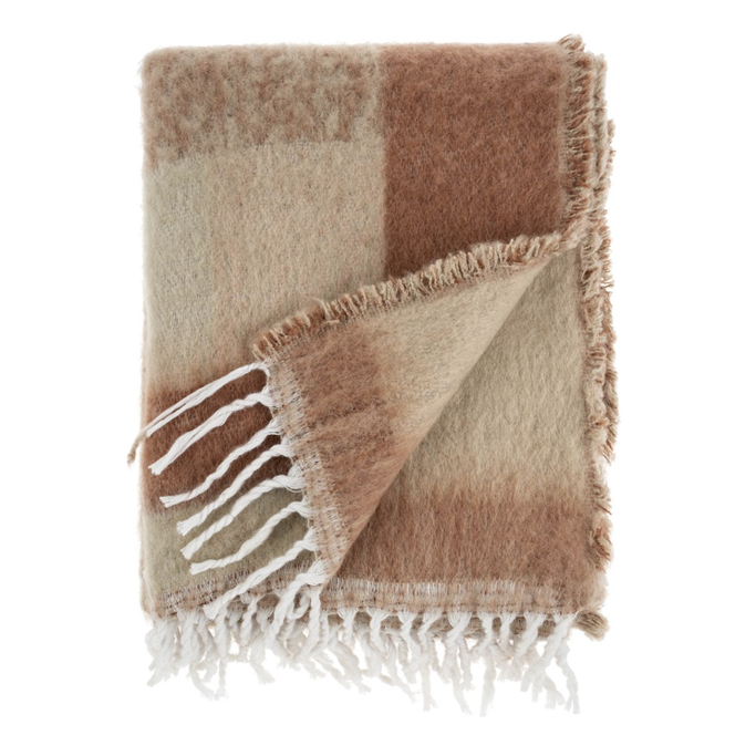 Geo Jacquard Throw - Brown