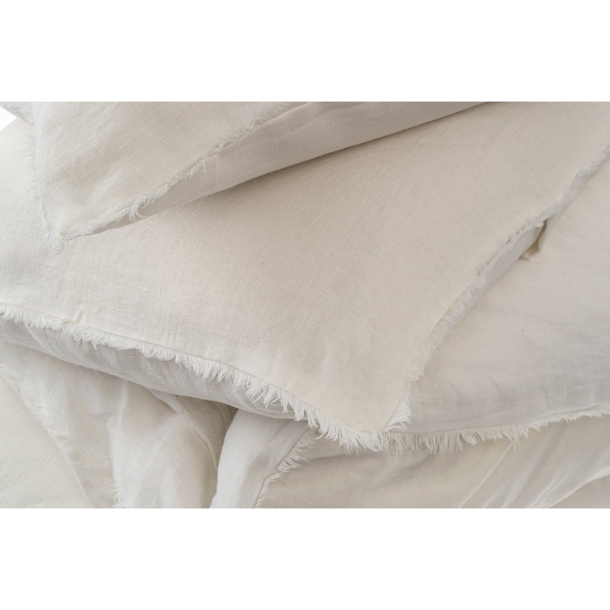 Lina Linen Queen Duvet Set, Ivory