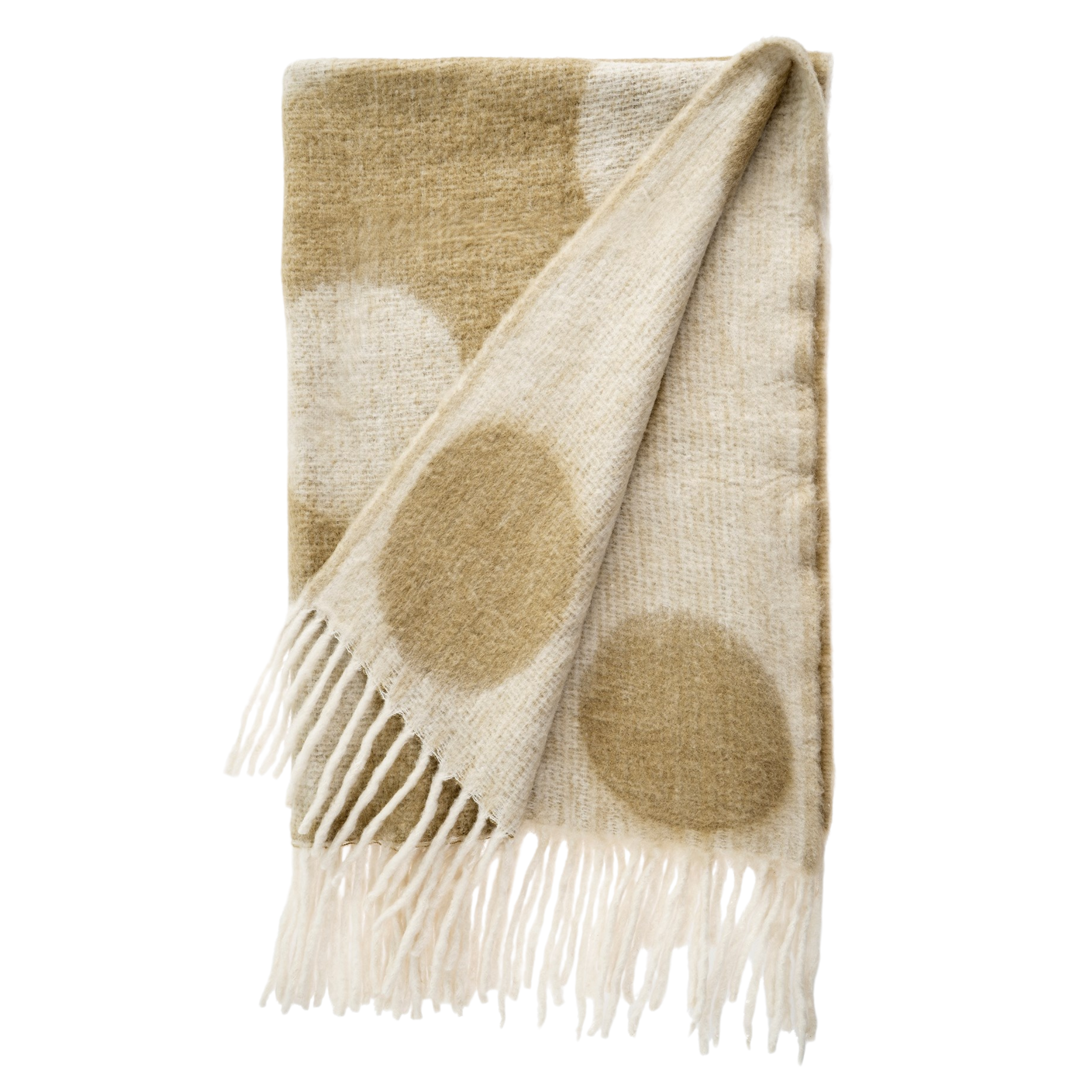 Polka Dot Wool Blend Throw, Pampas-thumbmail-1