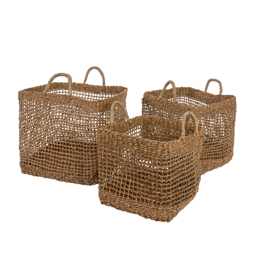 Costa Woven Square Baskets S/3