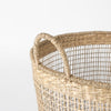 Bowie Medium Brown Seagrass Round Basket W/ Handles