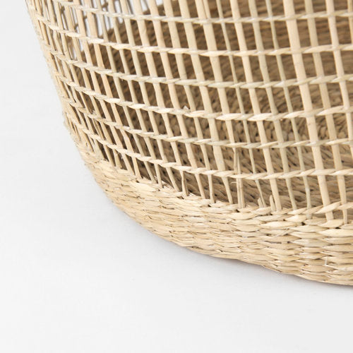 Bowie Medium Brown Seagrass Round Basket W/ Handles-thumbmail-8
