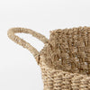 Emra Light Brown Seagrass Rectangular Basket W/ Handles