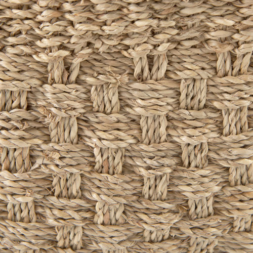 Emra Light Brown Seagrass Rectangular Basket W/ Handles