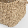 Emra Light Brown Seagrass Rectangular Basket W/ Handles