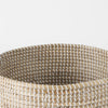 Maddie Light Brown W/(White/Black) Dipped Seagrass Round Basket W/ Handles