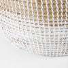 Maddie Light Brown W/(White/Black) Dipped Seagrass Round Basket W/ Handles