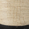 Maddie Light Brown W/(White/Black) Dipped Seagrass Round Basket W/ Handles