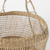 Nova Light Brown Seagrass Woven Round Basket W/ Long Handle