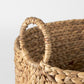 Sivan Light Brown Water Hyacinth Round Basket W/ Handles