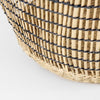 Triopas Brown Seagrass Round Basket W/ Handles