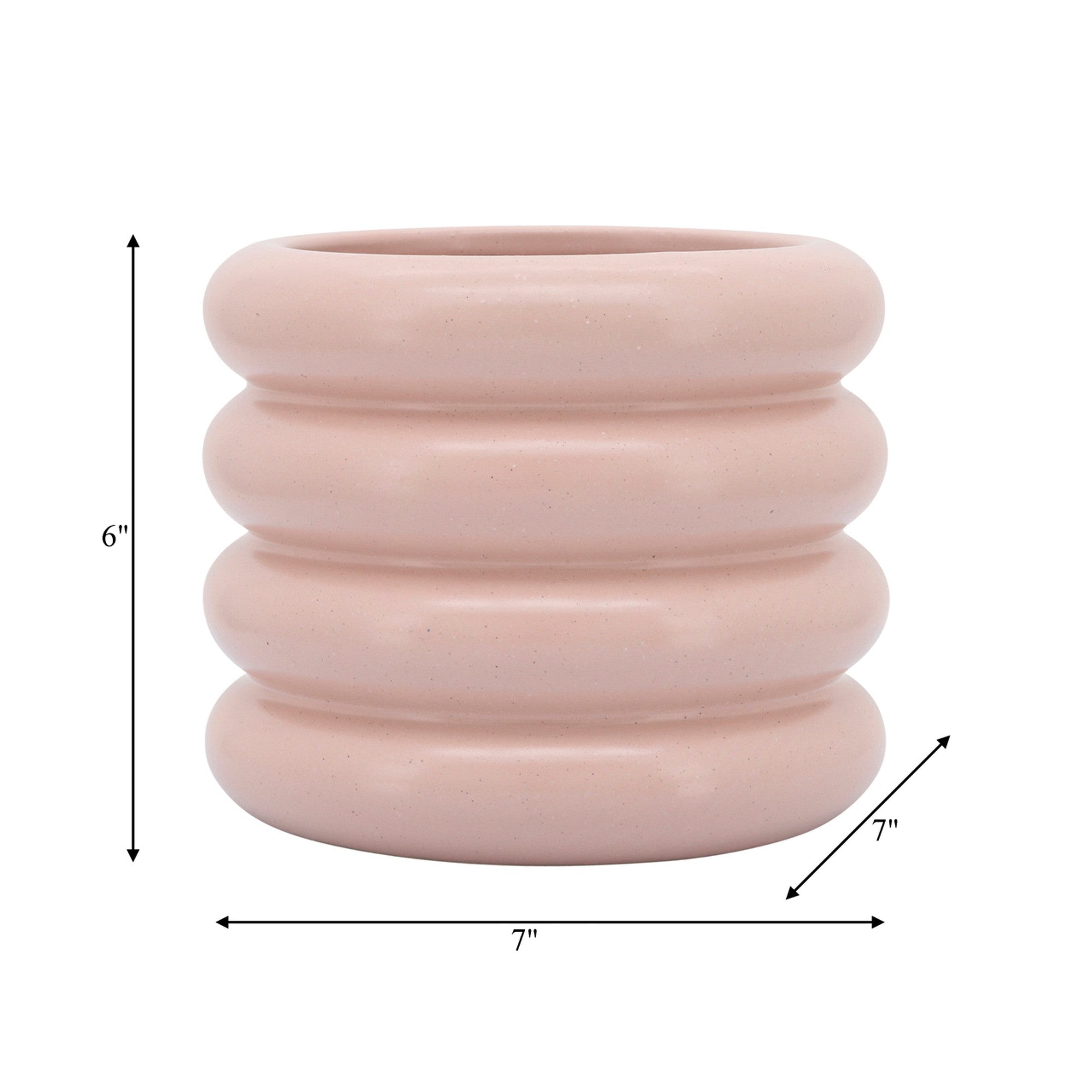 8" Bibendum Planter - Dusty Rose