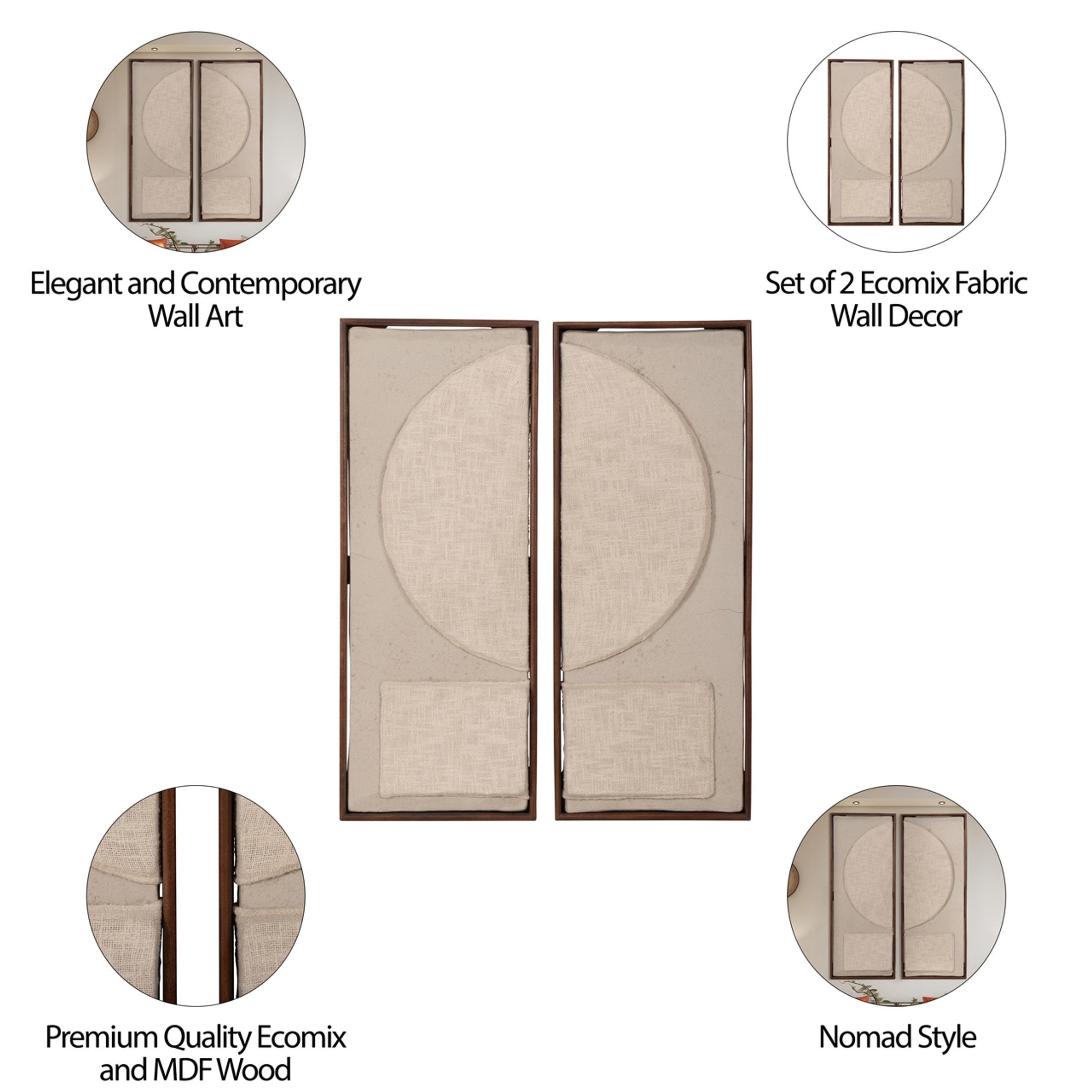 Ecomix Fabric Wall Decor, Cream (Set of 2)-thumbmail-7
