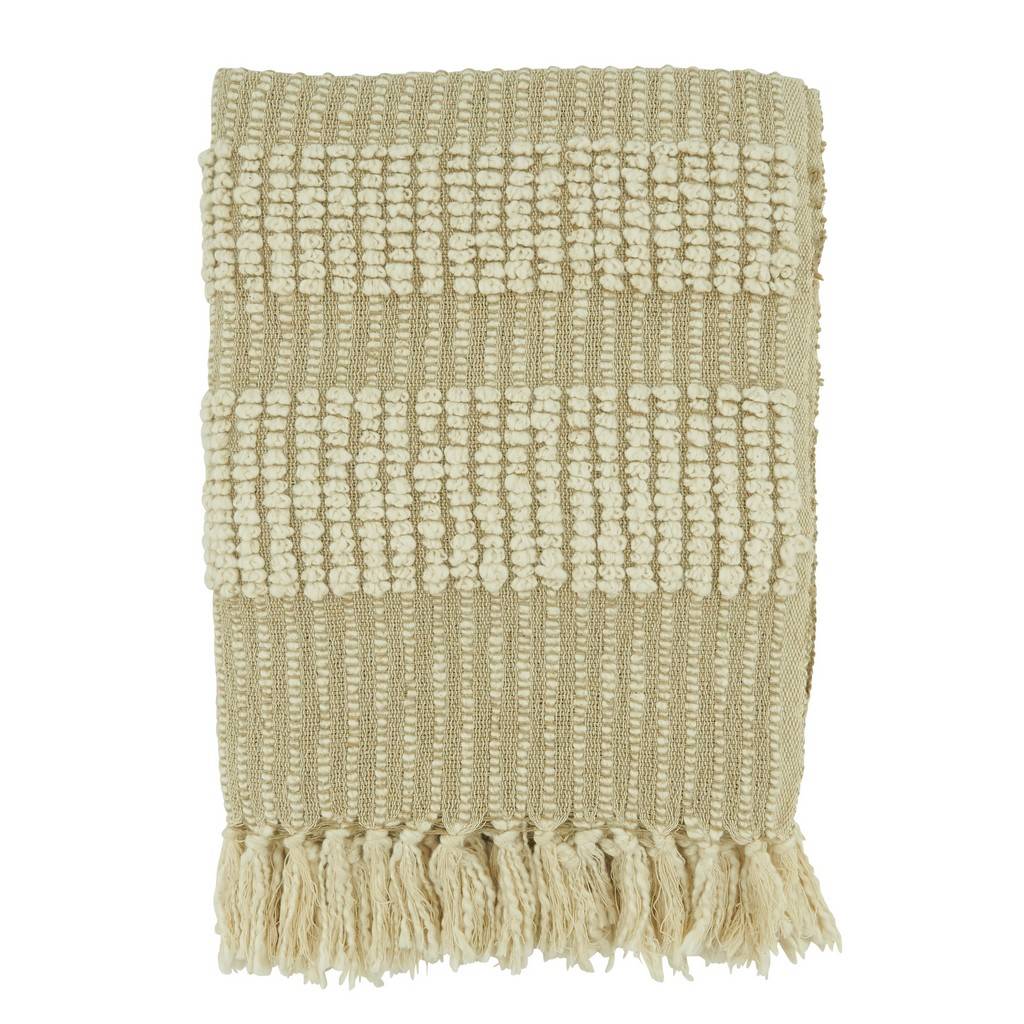 Woven Stripe Throw Blanket - Natural