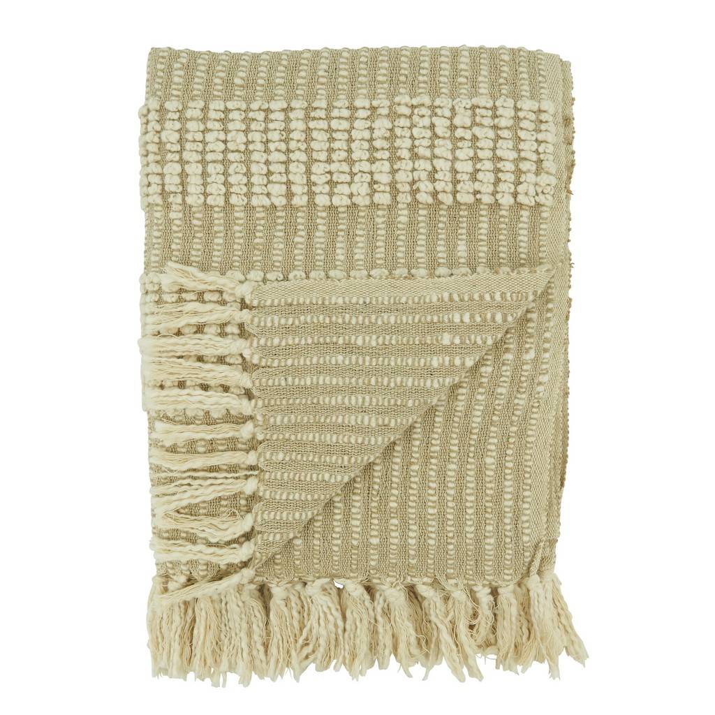 Woven Stripe Throw Blanket - Natural