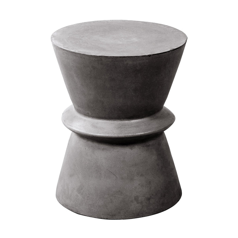 Concrete Hourglass Side Table - Dark Grey