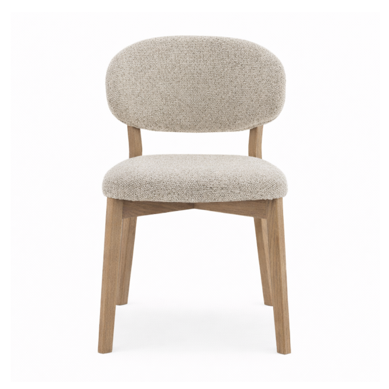 Luna Dining Chair – Upholstered Seat with Oak Wood Frame