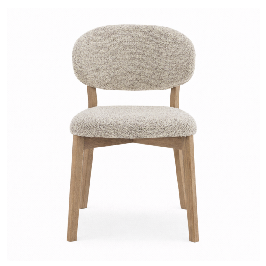 Luna Dining Chair – Upholstered Seat with Oak Wood Frame