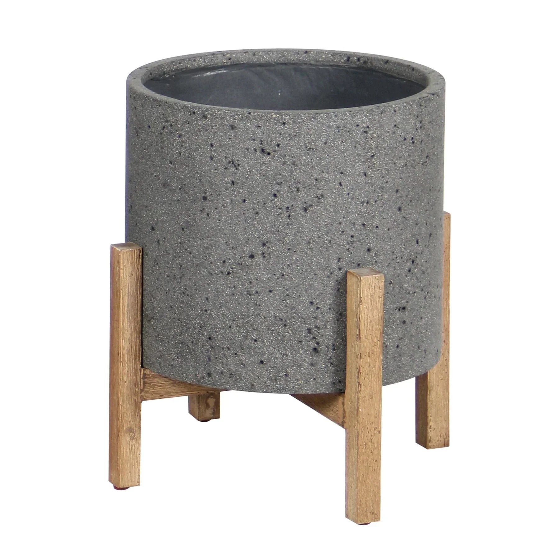 Patio Round Standing Pot - Grey Stone-thumbmail-1