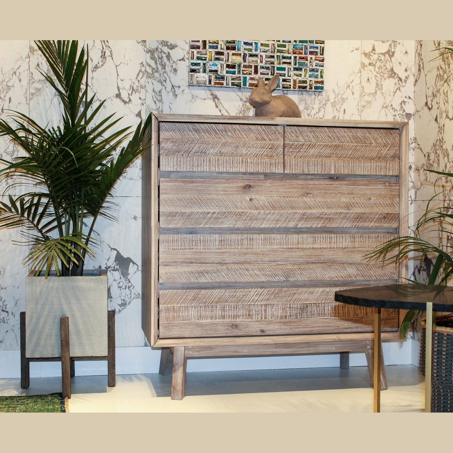 Patio Square Standing Pot - Natural Stone-thumbmail-6