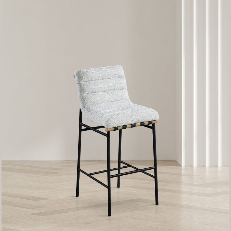 MARU BOUCLE FABRIC COUNTER STOOL - CREAM