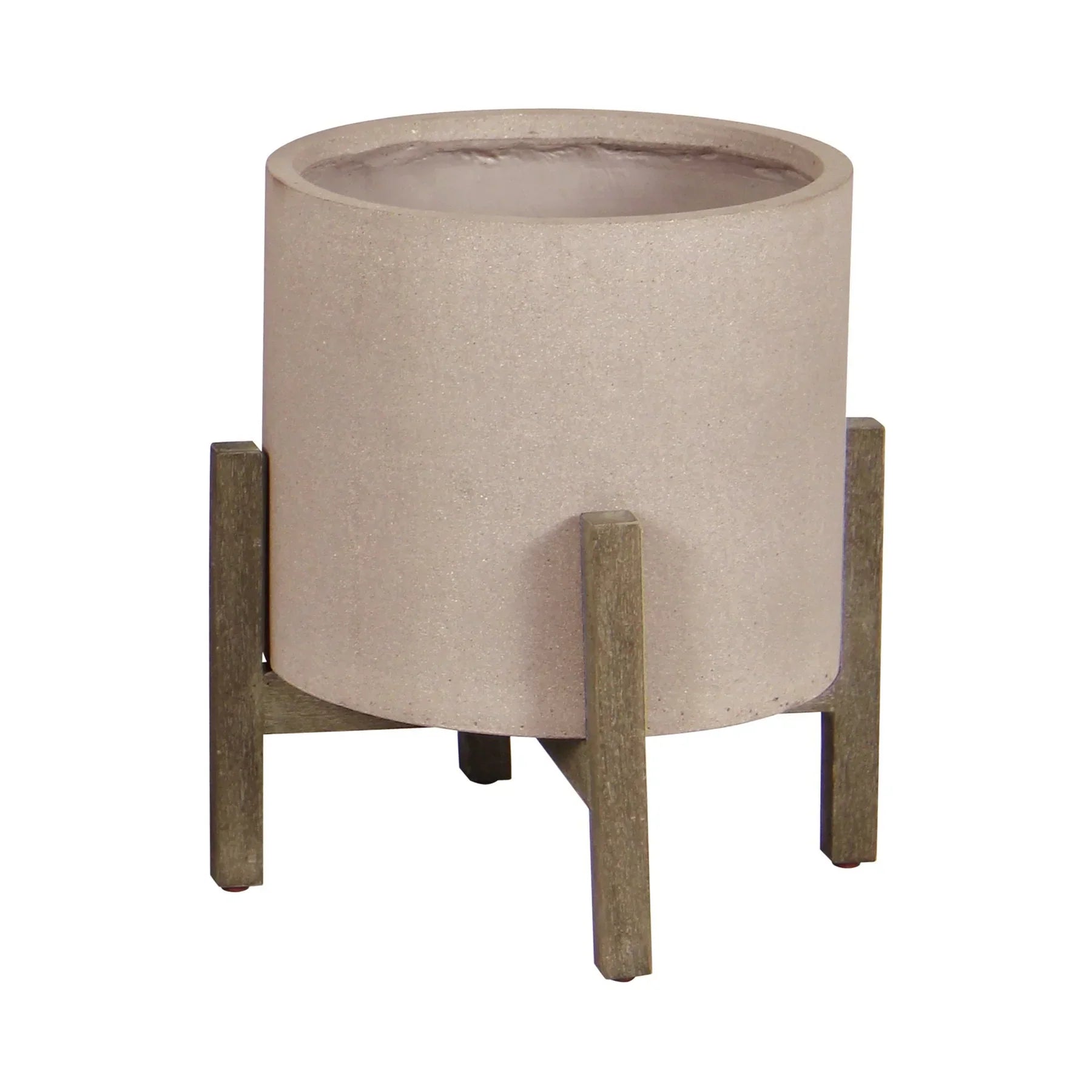 Patio Round Standing Pot Small - Brown Stone-thumbmail-1