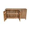 Front view with all cabinet doors open showcasing the generous internal storage capacity and sturdy wood construction