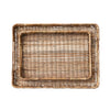 Decorative Hand-Woven Rattan Trays w/ Handles, Natural