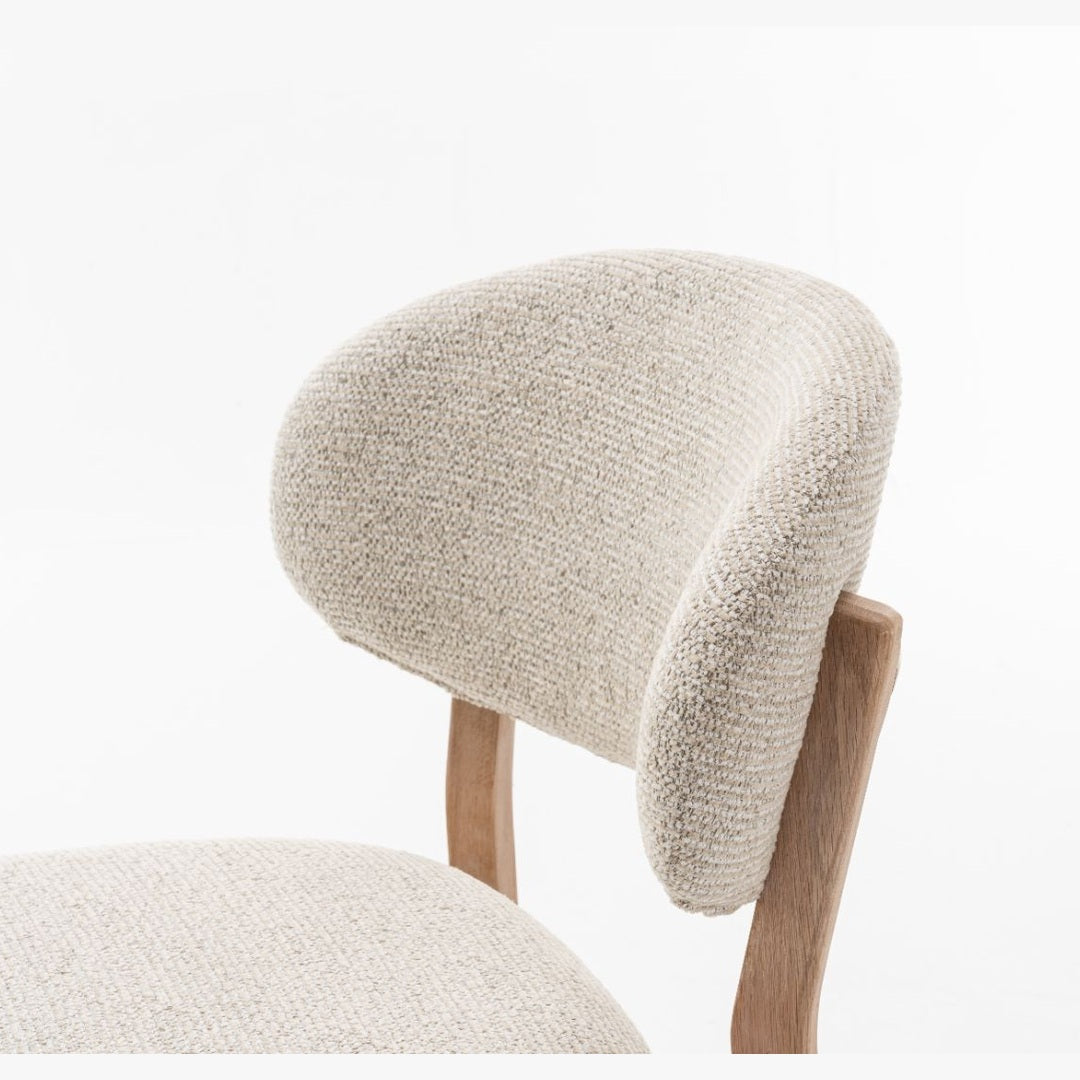 Luna Dining Chair – Upholstered Seat with Oak Wood Frame