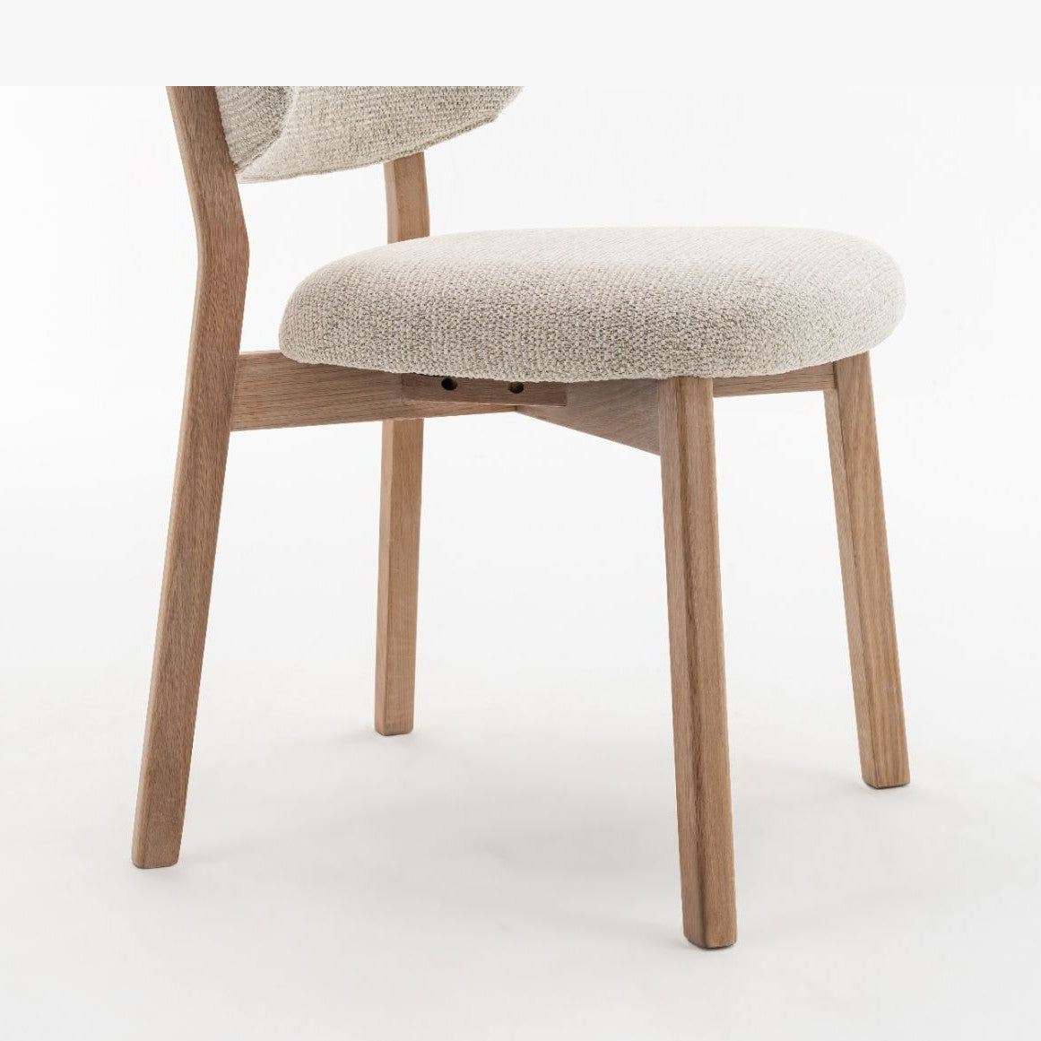 Luna Dining Chair – Upholstered Seat with Oak Wood Frame