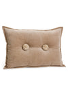 CUSHION BUBBLE FILLED COTTON VELVET BEIGE 14X20