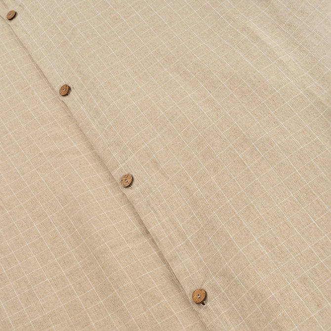 Linen Check Queen Duvet Set, Natural-thumbmail-2