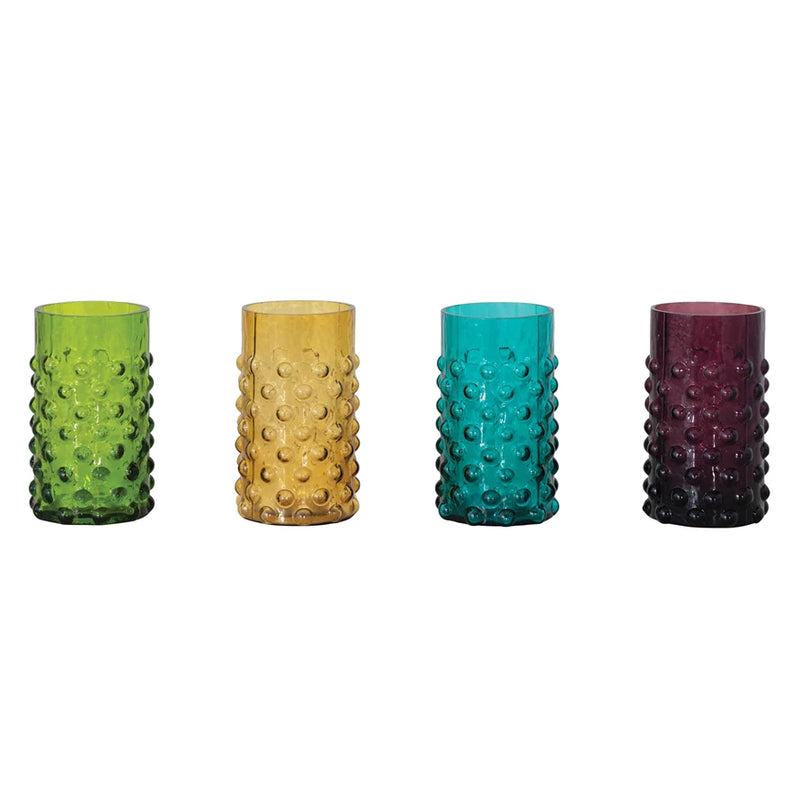 12 oz. Hobnail Drinking Glass, 4 Colors