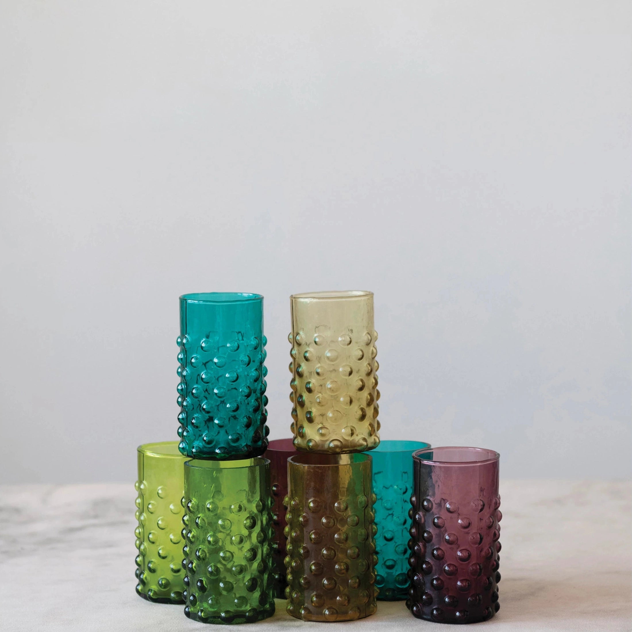 12 oz. Hobnail Drinking Glass - 4 Colors