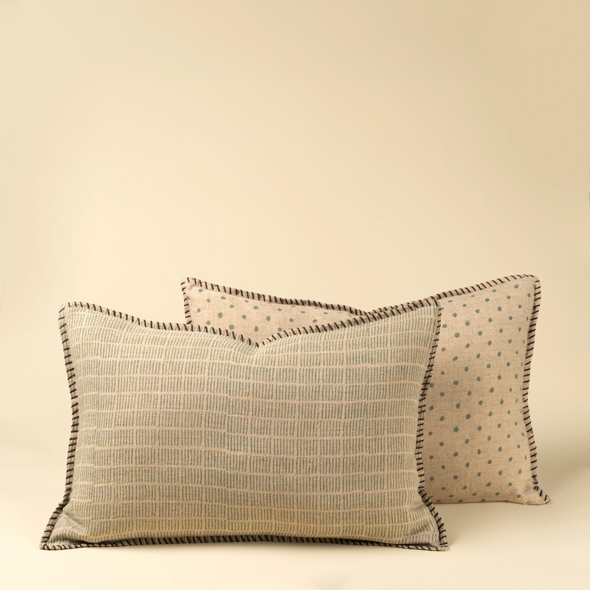 Dash & Dot Linen Pillow, 16" X 24"