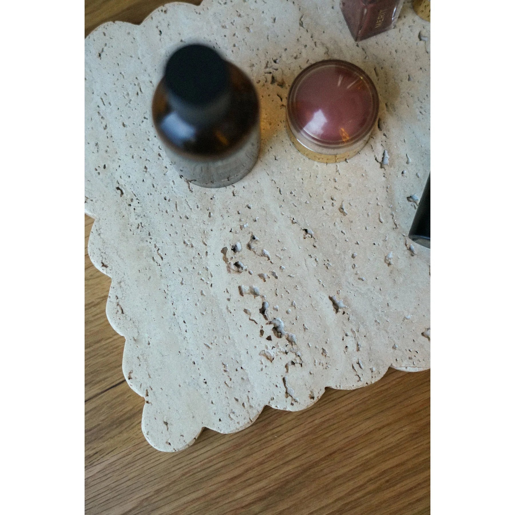 Travertine Scalloped Rectangular Tray