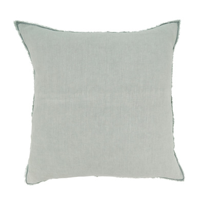 Fringed Design Linen Pillow - Blue-Grey