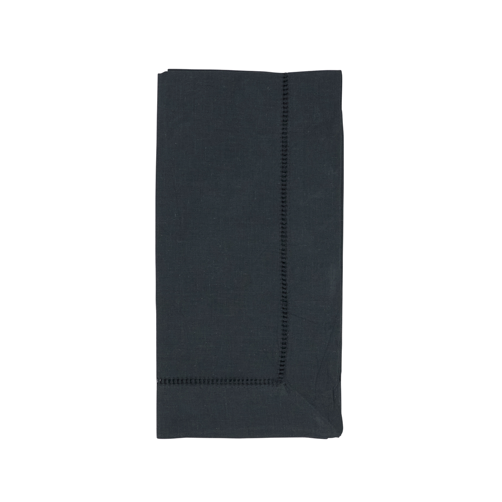 Hemstitched Napkin Black-thumbmail-1