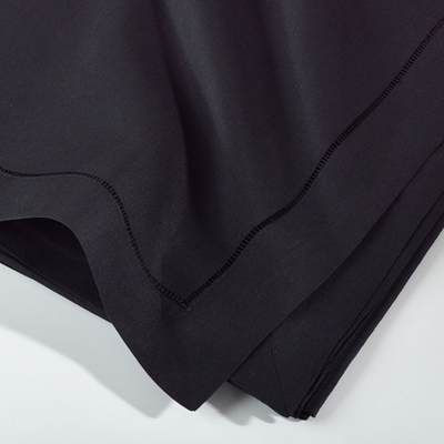 Hemstitched Napkin Black-thumbmail-2
