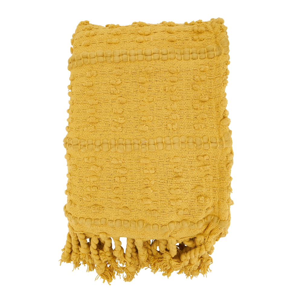 Woven Stripe Throw Mustard